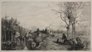 Oever van een stroom bij Rossillon door Adolphe Appian