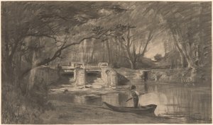Bosvijver bij de Oude Sluis van Levaux nabij Vienne door Adolphe Appian