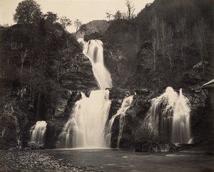 Watervallen van de Reichenbach, ca. 1860 door Adolphe Braun