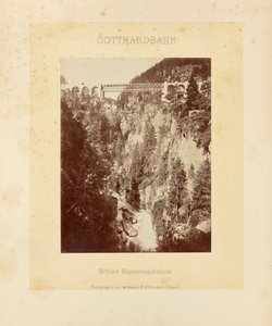 Gotthard Bahn: Midden Mayenreuss brug door Adolphe Braun and Cie