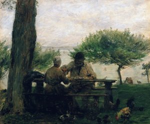 De Maaltijd in Honfleur, 1875 door Adolphe Felix Cals
