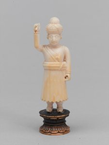 Zwarte pion, schaakstuk, India door Adolphe Gusman