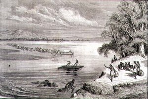 De Colorado-rivier oversteken in de jaren 1860 door Adolphe Gusman