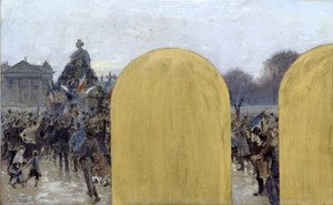 Schets voor het kantoor van de prefect in het stadhuis van Parijs: Verzameling voor het standbeeld van Straatsburg door Adolphe Gustave Binet
