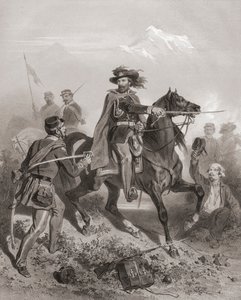 Giuseppe Garibaldi bij de Slag om Varese door Adolphe Jean Baptiste (after) Bayot