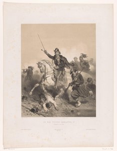Koning Victor Emanuel II van Italië tijdens de Slag bij Palestro