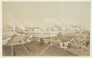 Bombardement van Kil-Bouroun aan de monding van de rivier de Dnjepr door de Franse vloot, uit Nos Souvenirs de Kil-Bouroun pendant l