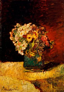 Een vaas met bloemen