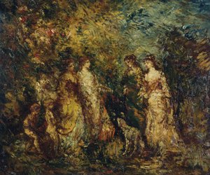 Spel van dames door Adolphe Joseph Thomas Monticelli