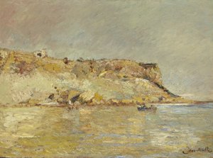 Kustgebergte door Adolphe Joseph Thomas Monticelli