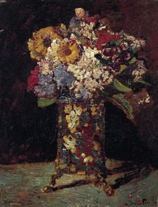 Stilleven met bloemen door Adolphe Joseph Thomas Monticelli