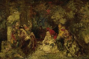  door Adolphe Joseph Thomas Monticelli