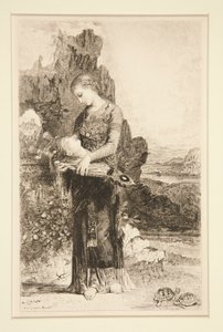 Dochter van Thracië met het hoofd van Orpheus door Adolphe Lalauze