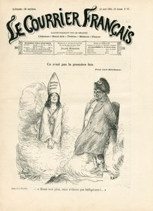 Omslag van Le Courrier francais, nr. 33, Satirisch in ZW door Adolphe Leon Willette