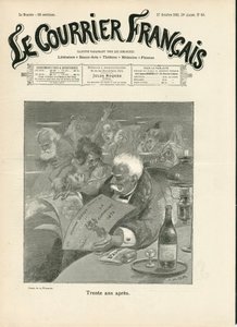 Omslag van Le Courrier français, nummer 43, Satiriek in Z & W door Adolphe Leon Willette