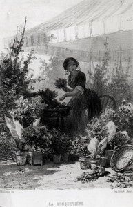 De bloemenverkoper, midden 19e eeuw door Adolphe Mouilleron