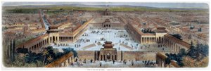 Gezicht op de stad Peking vanuit het zuiden, China, midden 19e eeuw door Adolphe Rouargue