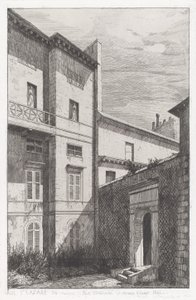 Rue St. Lazare 56, huis van Paul Delaroche en Horace Vernet door Adolphe Théodore Jules Martial Potémont