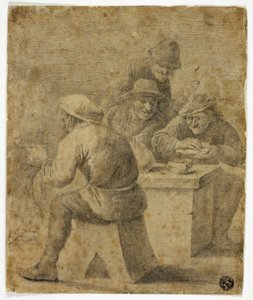 Vier boeren aan tafel