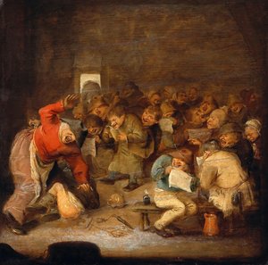 De school door Adriaen Brouwer