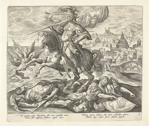 Alexander de Grote als derde koning uit het visioen van Daniël door Adriaen Collaert