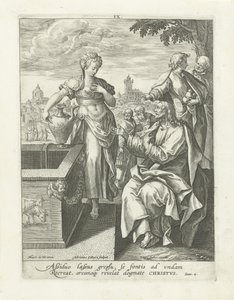 Gesprek met de Samaritaanse vrouw door Adriaen Collaert