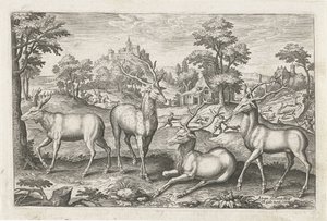 Herten door Adriaen Collaert