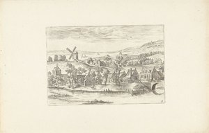 Landschap met een rivier en een windmolen