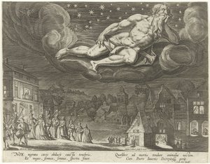 Nacht door Adriaen Collaert