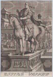 Plaat 9: ruiterstandbeeld van Vitellius, driekwart naar links