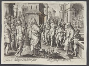 St. Paulus predikt in Rome door Adriaen Collaert