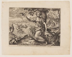 Aanraking, uit De vijf zintuigen door Adriaen Collaert