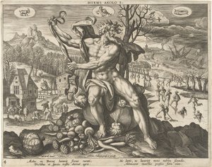 Winter Hiems Aeolo s. (titel op object) De vier seizoenen (serie titel)