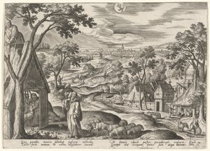 De Goede Herder door Adriaen Collaert after Hans Bol