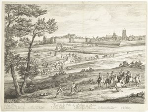 Gezicht op Bethune (linkerblad) door Adriaen Frans Boudewyns