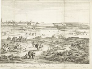 Gezicht op Bethune (rechterblad) door Adriaen Frans Boudewyns
