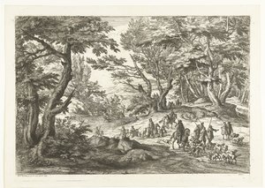 Landschap met jachtpartij Landschappen met jagers (serietitel)