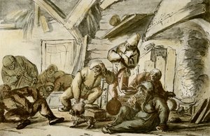 Dronken boeren in een taverne