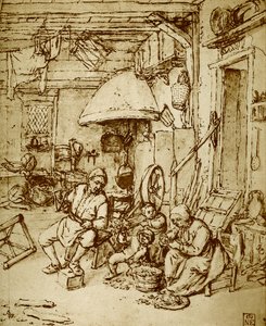 Nederlandse boerenfamilie door Adriaen Jansz. van Ostade