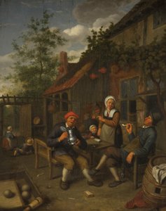 Boeren Drinken Buiten een Herberg