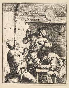 Zanger tussen twee rokers, 1610-85 door Adriaen Jansz. van Ostade