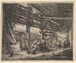 De schuur, 1647 door Adriaen Jansz. van Ostade