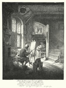 De Schilder (gravure) door Adriaen Jansz. van Ostade