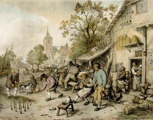 De kegelaars door Adriaen Jansz. van Ostade