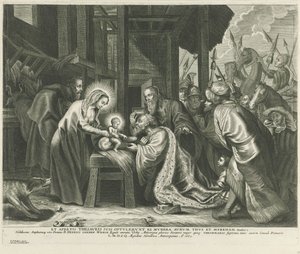 Aanbidding der koningen door Adriaen Lommelin