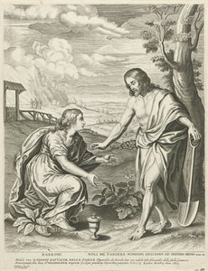 Christus verschijnt als tuinman aan Maria Magdalena door Adriaen Lommelin