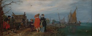 Herfst (gesprek) door Adriaen Pietersz van de Venne