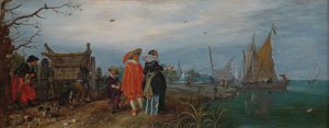 Herfst (Gesprek) door Adriaen Pietersz van de Venne