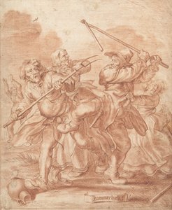 Vechtende boeren, 1600-62 door Adriaen Pietersz van de Venne
