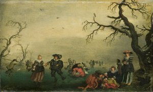 Schaatsers door Adriaen Pietersz van de Venne